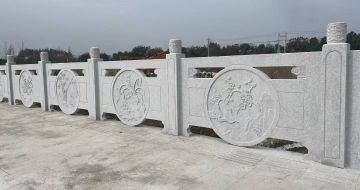白山芝麻白河道栏杆 石材栏杆