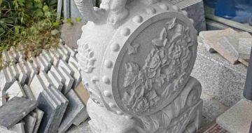 白山芝麻白抱鼓石 庭院抱鼓石