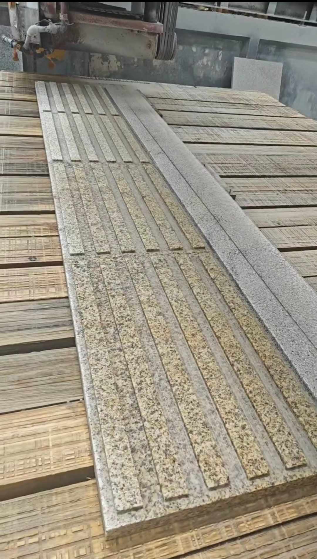 白山黄金麻盲道石 盲条