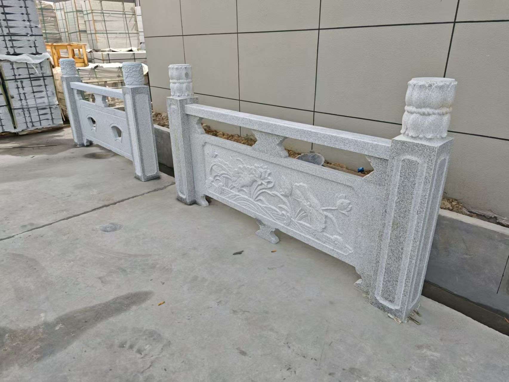 白山芝麻白河道栏杆 石材栏杆